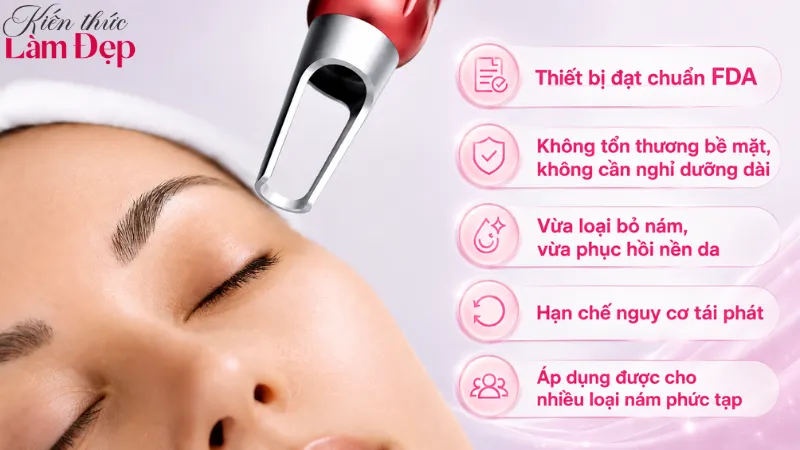 Ngoài loại bỏ nám, Pico Melasma còn kích thích tự phục hồi của da