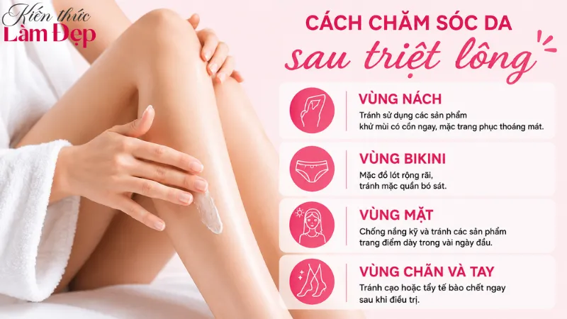 Chăm sóc da đúng cách giúp hạn chế kích ứng sau triệt lông